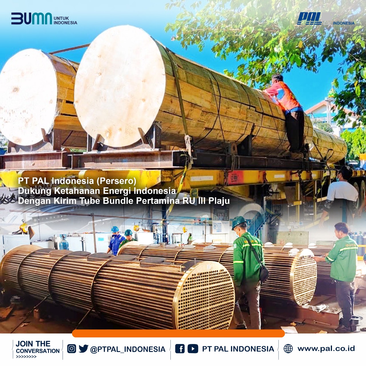 Proses Pengiriman Tube Bundle Batch 1 dari PT PAL Indonesia (Persero) Menuju PT Pertamina (Persero) RU III Plaju Palembang