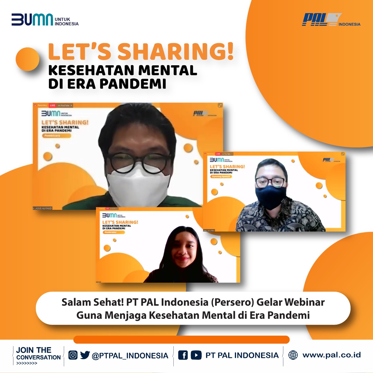 Salam Sehat! PT PAL Indonesia (Persero) Gelar Webinar Guna Menjaga Kesehatan Mental di Era Pandemi