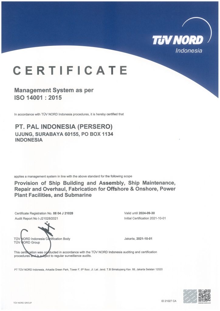   ISO 14001 tahun 2015 oleh TUV Nord Indonesia