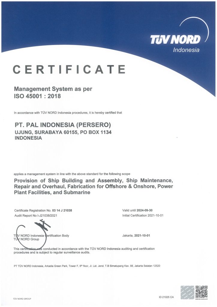   ISO 45001 tahun 2018 oleh TUV Nord Indonesia