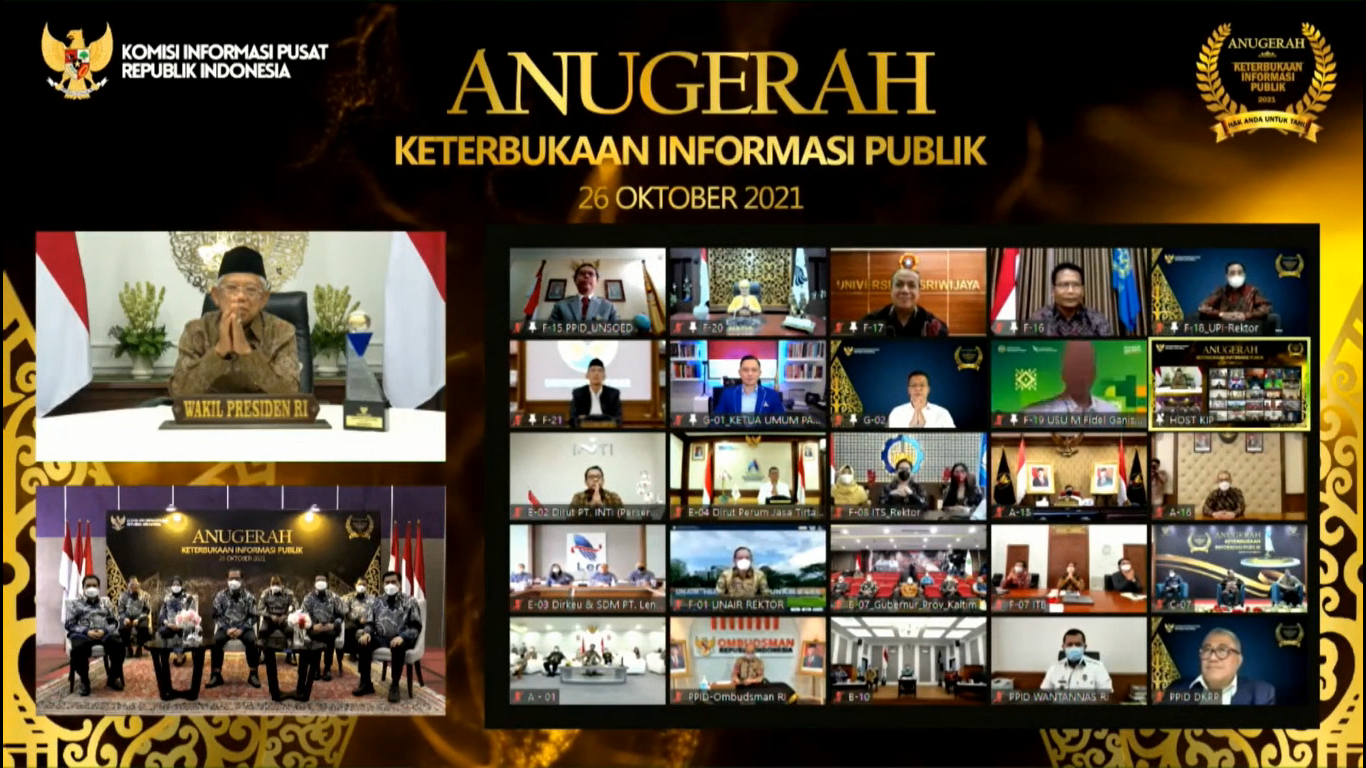 Penganugerahan Keterbukaan Informasi Publik di Badan Publik Pemerintahan Tahun 2021